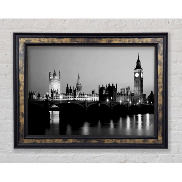 Leinwanddruck "Big Ben Mit Blauem Regenschirm" - London-Motiv Für Deine Wand